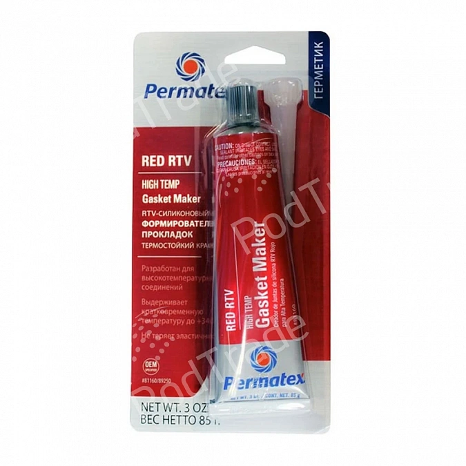 PERMATEX Герметик профессиональный RTV, силикон термостойкий (красный) 85 гр 81160/81161